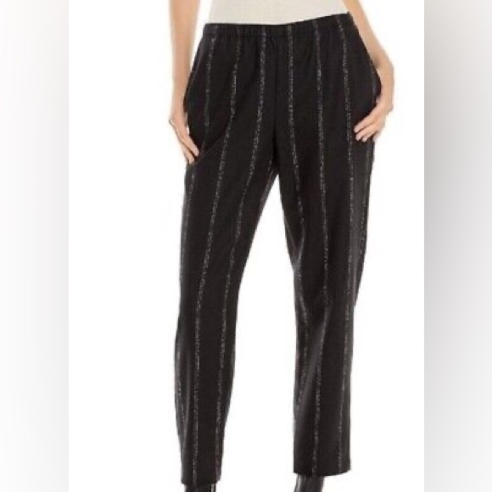 Eileen fisher set 100% Wool. Black Striped Women's Pants with matching top